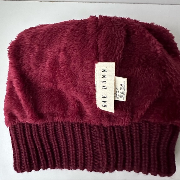 Rae DunnDog Mom Beanie Hat w/ Fur Pom and Rae Dunn Script In Leather CC Hat Cap - Picture 5 of 6